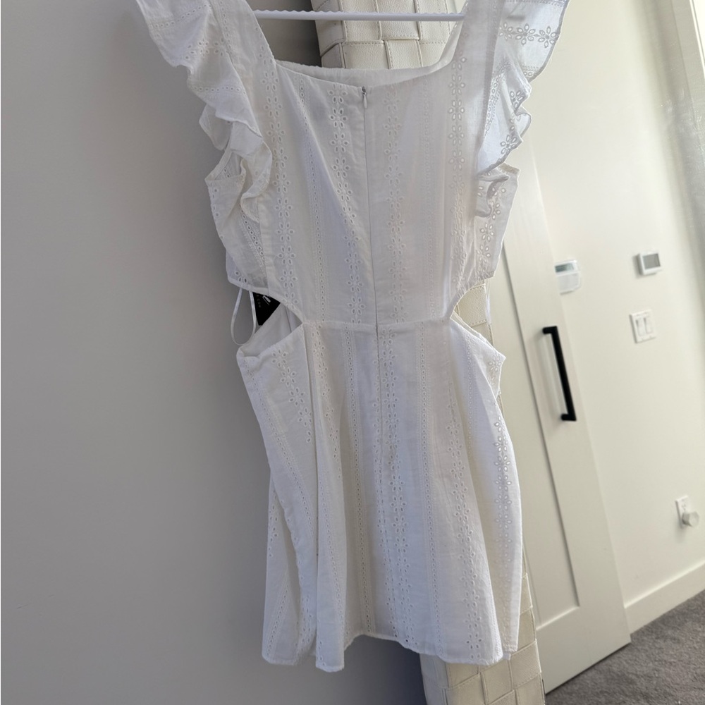 White Eyelet Ruffle Dress